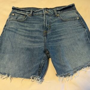 7 For All Mankind Distressed Blue Cropped Jeans